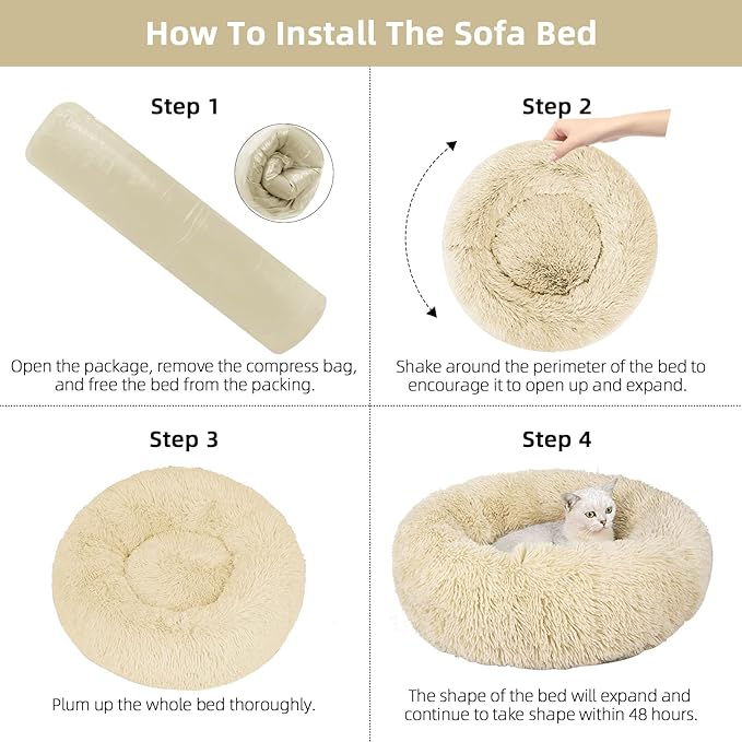 Nisrada Cat Beds for Indoor Cats 20 Inch