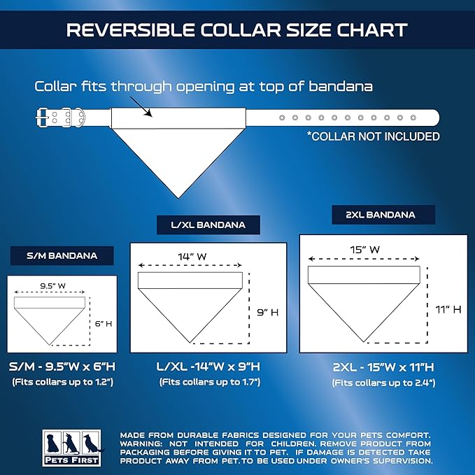Pets First MLB Texas Rangers Reversible Bandana Size XX-Large for Dogs & Cats. 2 Sided Sports Bandana