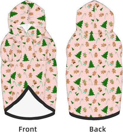 Christmas Gingerbread Men Dog Hoodie Cute Cow Black