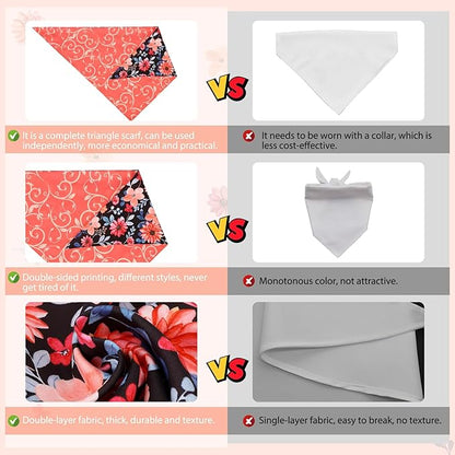 SCENEREAL Summer Dog Bandanas Bulk 4 Pack for Small Medium Large Dogs