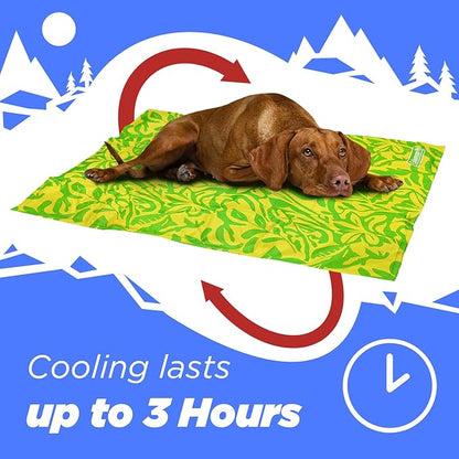 Coleman Small Green Botanical Pattern Reversible Cooling Mat 18” x 24”