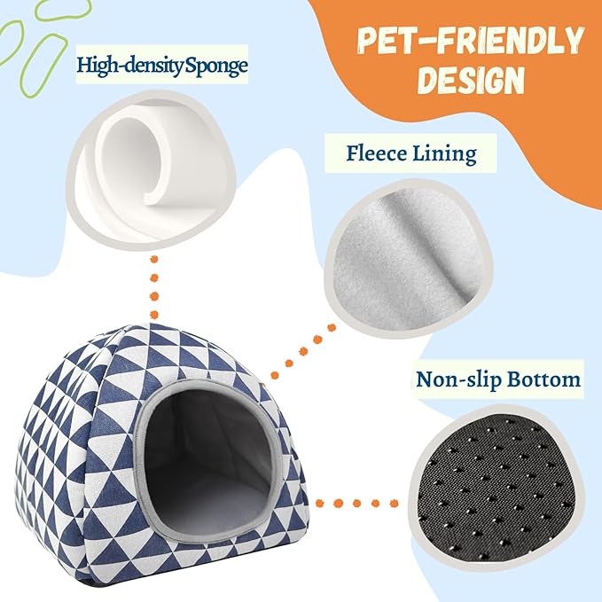 2 Pack Guinea Pig Hideout Bed Washable Guinea Pig Cage Accessories Cozy House Habitat Hide-Out for Chinchilla Hedgehog Small Animal Supplies