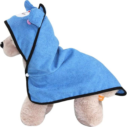 Goclothod Pet Hooded Bath Towel Puppy Drying Bath Towel Absorbent Bathrobe Warm Blanket