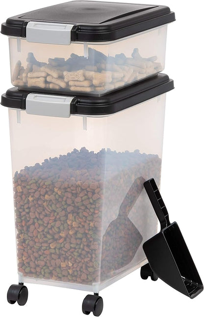 IRIS USA Dog Food Storage Container 30 lbs 11 lbs 2-Cup Scoop,