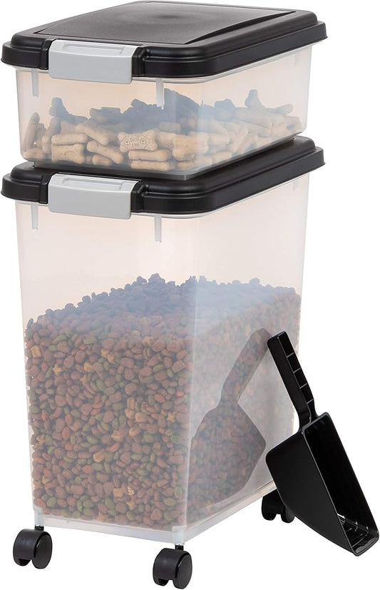 IRIS USA Dog Food Storage Container 30 lbs 11 lbs 2-Cup Scoop,