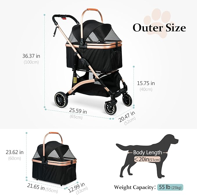 Pet Stroller 4 Wheels