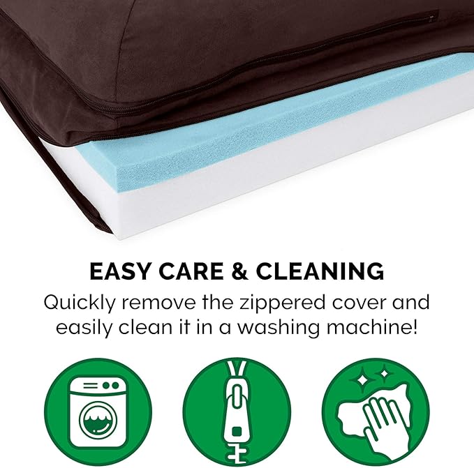 Furhaven Cooling Gel Dog Bed for Medium/Small Dogs w/ Removable Bolsters & Washable Cover 35 lbs