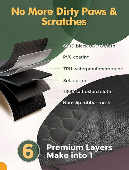 Dog Car Seat Cover for Back Seat 4 in 1 Waterproof Trucks-53'x59, Black