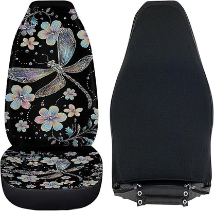 Dragonfly Flower Car Seat Covers Washable Seat Protector for Women Men Air Mesh Cloth Automotive Vehicle Seat Covers Car Accessories for Cars Interior for Cars