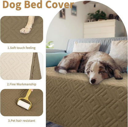 2 Packs Waterproof Dog Bed Cover Pet Blanket Furniture Sofa Couch Cover 30x70 Inch Cats,Dogs,Pets(2 Pcs-Camel/Beige)