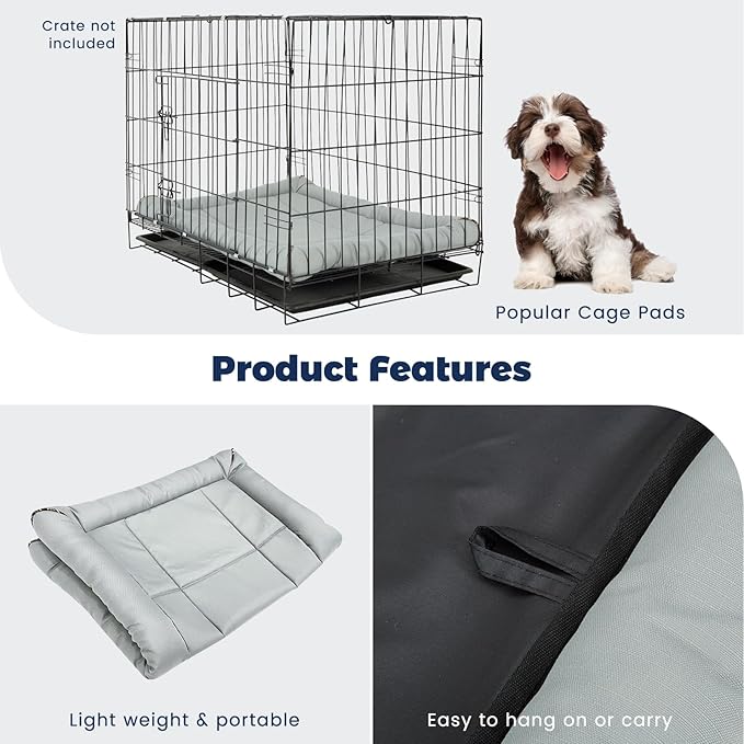 Miguel Oxford Ripstop Outdoor Waterproof Dog Bed for Metal Dog Crates Water-Resistant All Weather Pet Mat Durable Easy Wipe Clean Travel Indoor Outdoor Puppy Cat Crate Bed 42inch