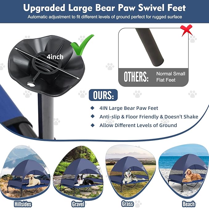 Upgraded Elevated Dog Bed with Canopy