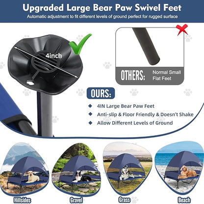 Upgraded Elevated Dog Bed with Canopy