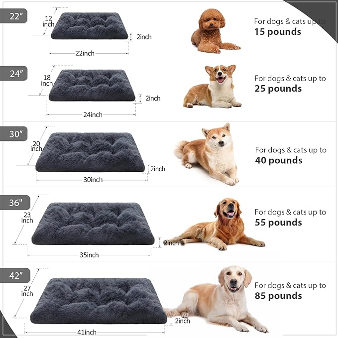 Vonabem Small Dog Bed Crate Pad 24 inch 24 * 18 inch