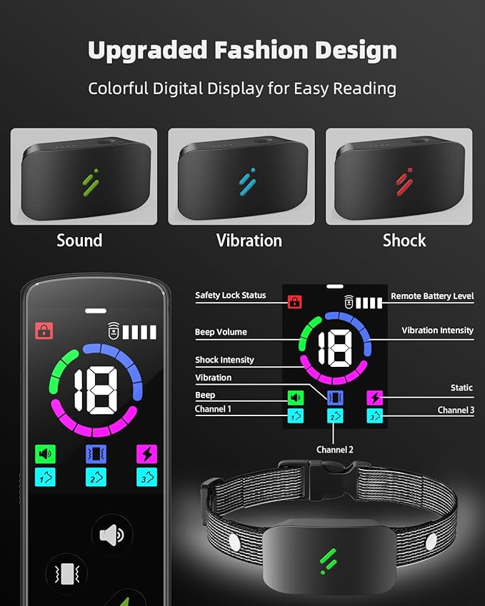 Dog Training Collar with Remote IP67 Waterproof 2680FT Dog 8-120lbs Rechargeable 4 Training