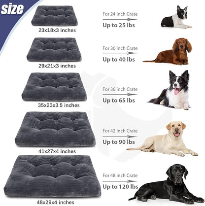 Dog Crate Bed Washable Dog Beds for Medium Dogs Deluxe Thick Flannel Fluffy Comfy Kennel Pad Anti-Slip & Anti-Scratch Pet Sleeping Mat 29 x 21 Inch,