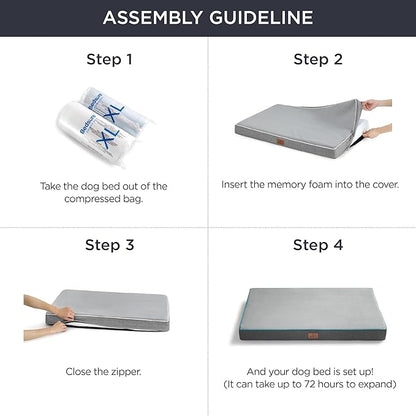 Bedsure Memory Foam Dog Bed for Large Dogs