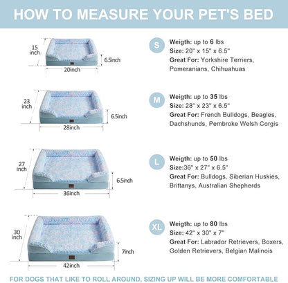 WNPETHOME Waterproof Dog Beds for Medium Dogs, Orthopedic Medium Dog Bed with Sides, Big Dog Couch Bed with Washable Removable Cover, Pet Bed Sofa with Non-Slip Bottom for Sleeping