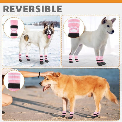KOOLTAIL Anti Slip Dog Socks to Prevent Licking Paws for Hot/Clod Pavement