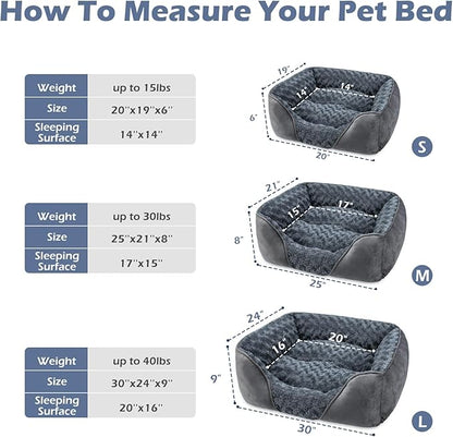 INVENHO Dog Bed for Large Medium Small Dogs/Puppy S(20"x19"x6")