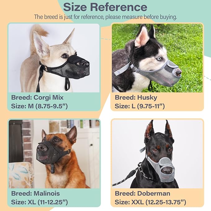 LUCKYPAW Dog Muzzle for Large Medium Small Dogs