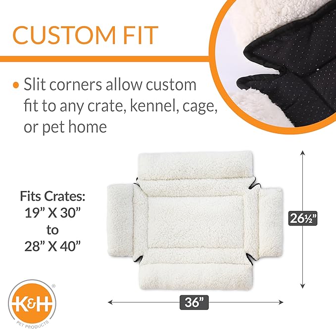 K&H Pet Products Ultra Plush Deluxe Bolster Dog Crate Pad