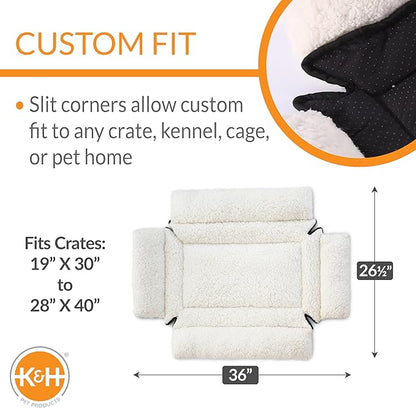 K&H Pet Products Ultra Plush Deluxe Bolster Dog Crate Pad