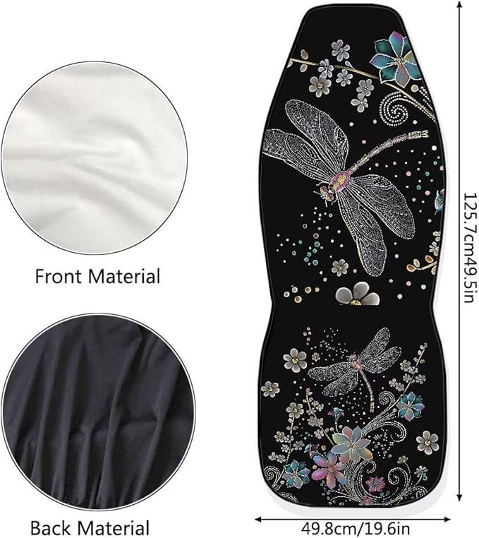 Floral Dragonfly Car Seat Covers Front Set