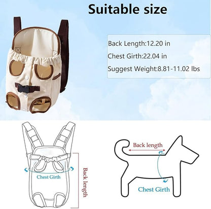 Cat Backpack Carrier,Adjustable Pet Front Cat Dog Carrier Backpack Travel Bag, Legs Out Easy-Fit Dog Travel Backpack Carrier for Hiking Camping Cyclings for 8-11lbs Small Medium Dogs Cats Rabbit﻿