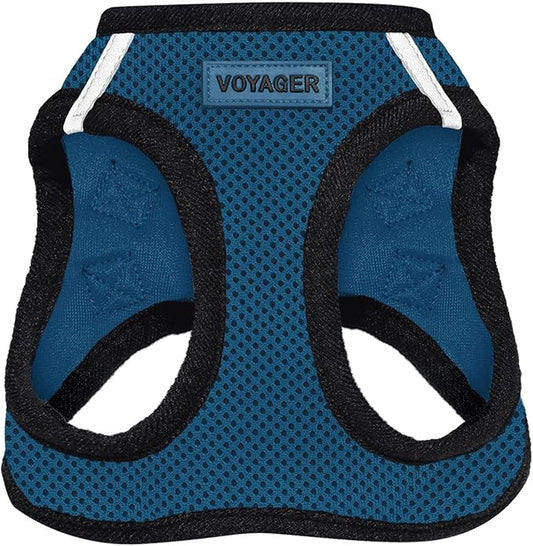 Voyager Step-in Air Dog Harness - All Weather Mesh Step in Vest Harness for Small and Medium Dogs and Cats by Best Pet Supplies - Harness (Blue/Black Trim), XX-Small