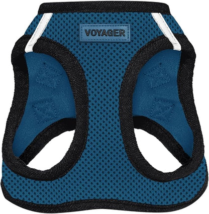 Voyager Step-in Air Dog Harness - All Weather Mesh Step in Vest Harness for Small and Medium Dogs and Cats by Best Pet Supplies - Harness (Blue/Black Trim), S (Chest: 14.5-16")