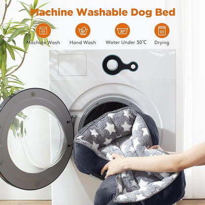 GASUR Rectangle Dog Bed for Large Dogs (20"x 19"x 6"), Black)