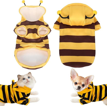 Pet Dog Bee Costume Dog Clothes for Small Dogs Cute Funny Bee Hoodies Pet Easter Halloween Party Supplies for Small Dogs Cats