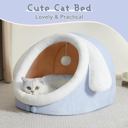 Jiupety Cat Bed for Indoor Cats，Soft Cozy Cat Bed Cave Fit for Many Cats and Puppy