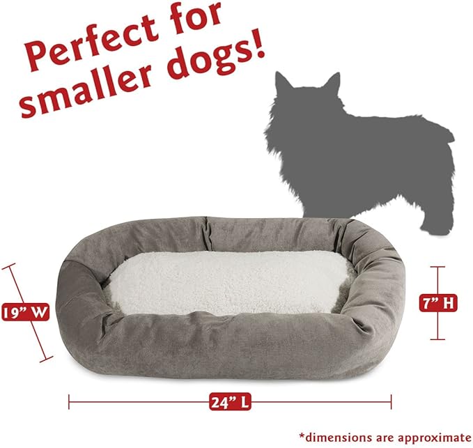 24 inch Vintage Villa Collection Sherpa Bagel Dog Bed