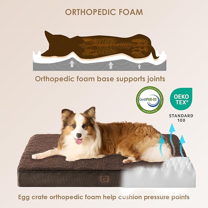 EHEYCIGA Orthopedic Medium Dog Beds for Small Dogs with Removable Washable Cover for Crate 30x20
