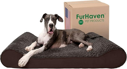 Furhaven Orthopedic Dog Bed for Extra Large Dogs w/ Removable Washable Cover 180 lbs