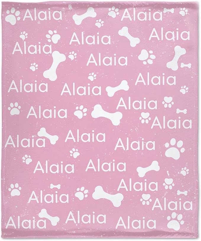 Personalized Dog Blankets Dog Paw Print Blanket Puppy Blanket 50"x40" for