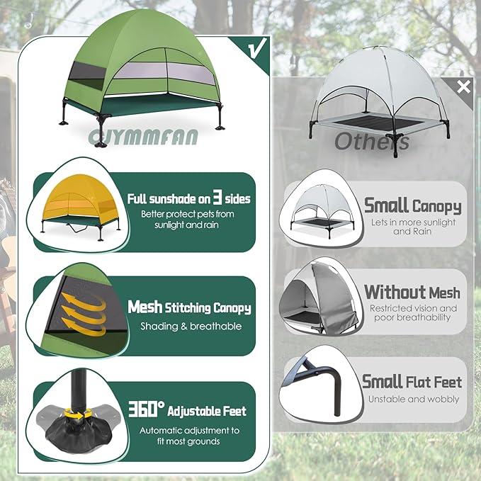 Elevated Dog Bed with 2024 Newest Canopy