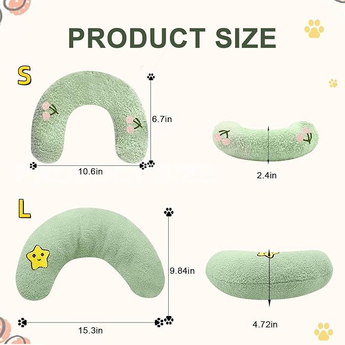 ucho Dog Puppy Pet Pillow Cuddle Toy for Sleeping, Soothing Plush Soft Toy, Dog Calming Pillow Old Joint Relief, Puppy Stuffed Animal Toys U Shaped Neck Pillow