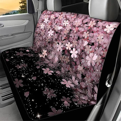 CLOHOMIN Car Seat Cover for Dogs Pets Pink Cherry Blossoms Flower Print Bench Seats Protector Non Slip Auto Trunks