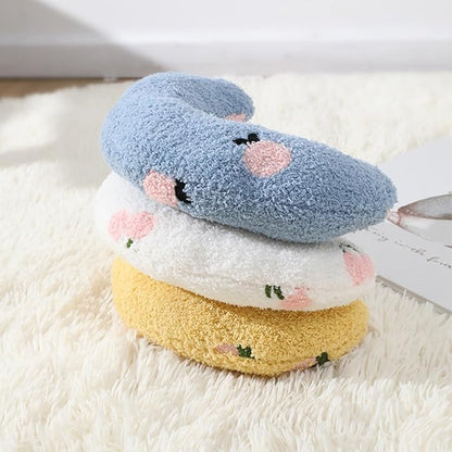 Little Pillow for Cats Puppies Ultra Soft Fluffy Pet Calming Toy Half Donut Cuddler for Joint Relief Sleeping Improve Machine Washable-White