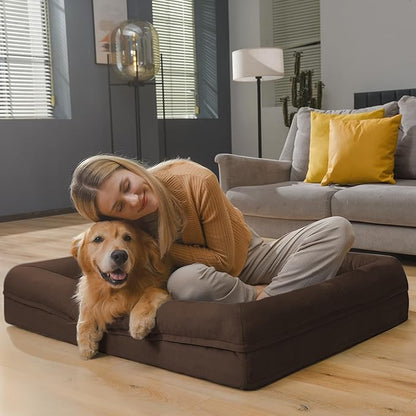 Orthopedic Washable Large Dog Bed: Large Dog Bed Bolster Waterproof
