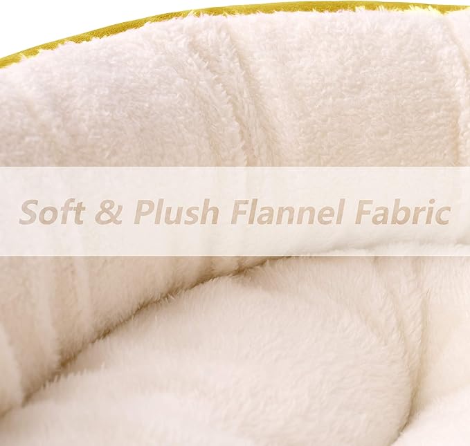 Love's cabin Yellow Round Donut Cat Bed 20x20in, Soft