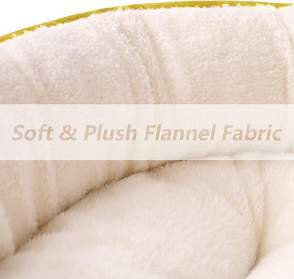 Love's cabin Yellow Round Donut Cat Bed 20x20in, Soft