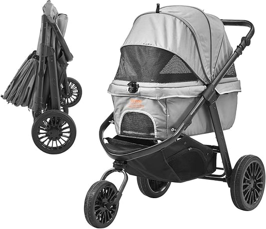 VEVOR Large Pet Stroller for Dogs Cats up to 75lbs 3 Wheels