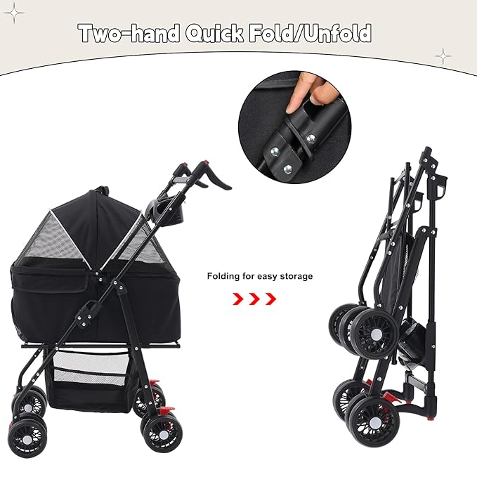 Pet Stroller 3-in-1 20KG,Pet Travel