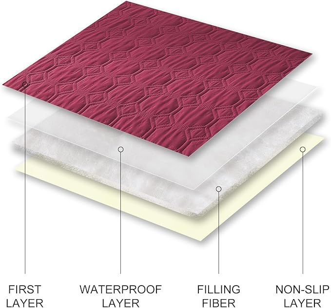 SYSLOON Waterproof Dog Bed Cover Sofa,Car,68"x82",Burgundy