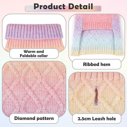 YUDODO Dog Sweater for Small Dogs Colorful Knitted Puppy Sweater Pet Dog Winter Clothes Warm Sweater for Yorkies Chihuahua(Small