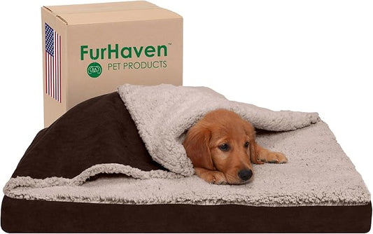 Furhaven Cooling Gel Dog Bed for Medium/Small Dogs w/ Removable Washable Cover 35 lbs